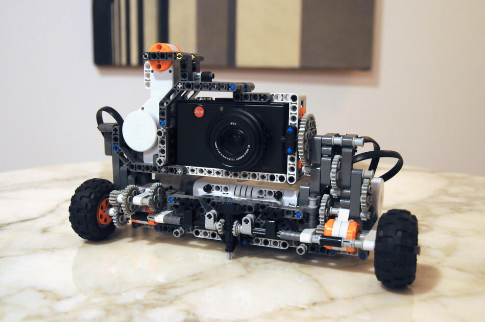 Motion Controlled Camera Rig - A Mindstorms NXT powered rig for creating moving time-lapse photography. Using 3 motors, it has programable controls for pan, tilt, and shutter release.