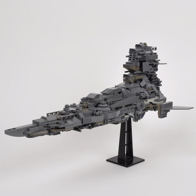 Starship - Influenced by miniature models used in classic sci-fi films, this intricately detailed space cruiser is designed as a long haul city in space. Because this is an original design and features random detailing, this was one of my fastest builds.