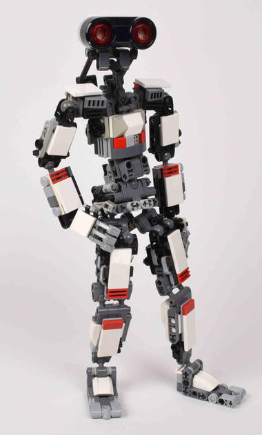 Breakdancing Robot - An articulated humanoid robot character designed as a stop motion animation rig, built for breakdancing the 'robot' in dance competitions.